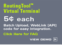 Virtual Terminal Routing Number Lookup